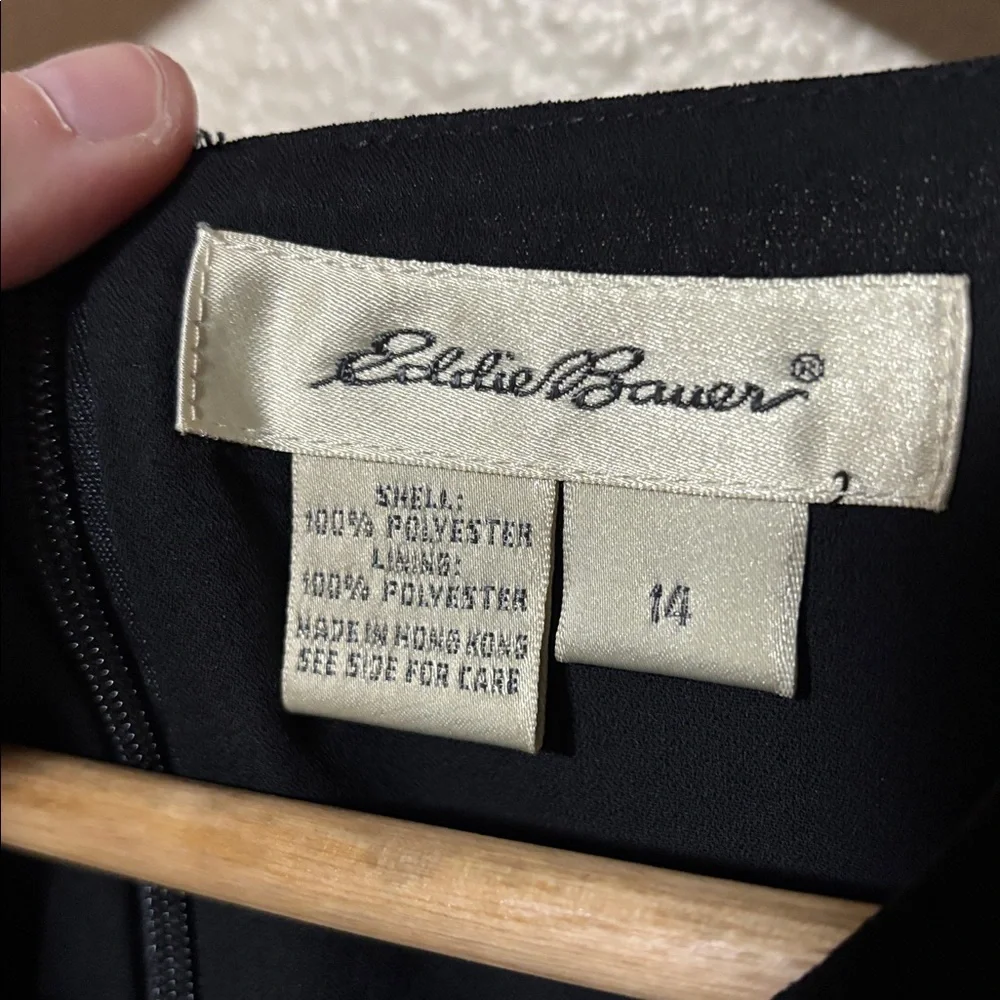 Eddie Bauer Elegant Chic Black Midi Sheath Dress Size 14 - Picture 5 of 5